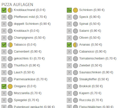 Auszug Warenkorb Call-Control