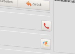 Call-Control Telefonhörer-Icon zur Click2Call-Funktion, mit der Kunden direkt per Klick angerufen werden können.
