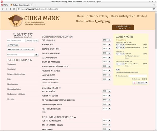 Screenshoot der Websieite der Chinamann